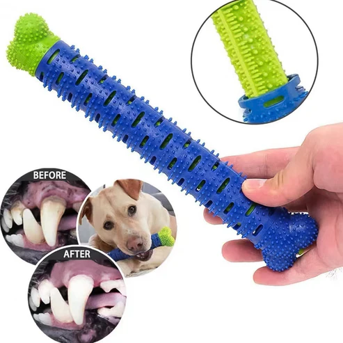 dogtoothbrush1 Dog Tooth Brush, Puppy Chew Toothbrush Stick Teeth Cleaning Dental Toys (1 Pc) - Image 1