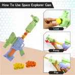 Aditi Toys Space Explorer Pneumatic Gun Include 12 Orange & 12 Yellow Soft Foam Ball - Image 4