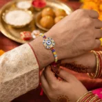 Evil Eye Floral Petal Designer Rakhi - Image 3