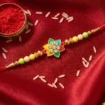 Multicolor Floral Star Kundan Designer Rakhi