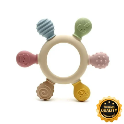 6 Multi color Finger Baby hand Teether