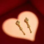Traditional Gold Plated Casting Chain Drop Earrings for Women Ethnic Wear - Image 4
