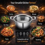 Vikas Triply Kadai with Lid Heavy Duty Cooking Kadai - Image 4