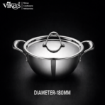Vikas Triply Kadai with Lid Heavy Duty Cooking Kadai