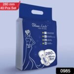 Beautiful Basics Blue Lady Long Pads With Wides Wings Sanitary Pads – 280 mm, 40-Pack - Image 2