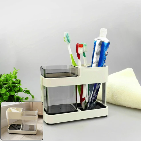 toothbrushholder1 Multipurpose Toothbrush & Toothpaste Stand Holder (1 Set) - Image 1