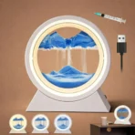 Round Sand Art LED Lamp Moving Sand Frame Night Light - Image 4