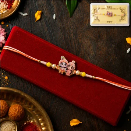 Lord Krishna and Radha Designer Rakhi (1 Pc)