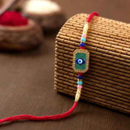 Colorful Evil Eye Designer Rakhi with Beads (1 Pc)