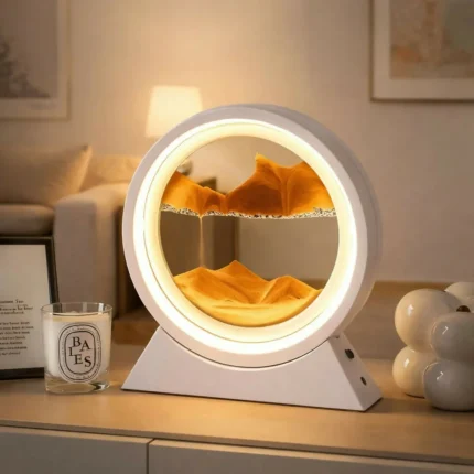 Round Sand Art LED Lamp Moving Sand Frame Night Light