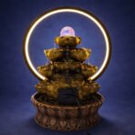 Buddha Water Fountain with LED Ring Light Decorative Tabletop - Image 3
