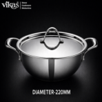 Vikas Triply Kadai with Lid Heavy Duty Cooking Kadai - Image 6