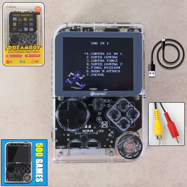 DreamBoy Retro Handheld Game Console with 500 Built-in Classic Games, TV Output & Rechargeable Battery - Image 8