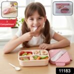 Plastic 3 Compartment Lunch Box for Kids - Image 2