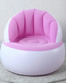 Kids inflatable sofa chair with backrest & Foot Air Pump (1 Set 85×74 Cm Approx)
