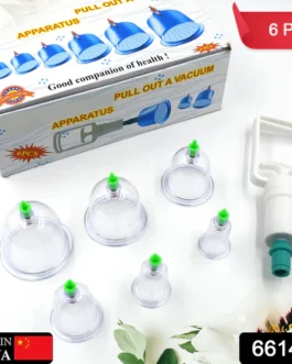 Vacuum Cupping Set – 6 Pc Massage Therapy Suction Kit for Relaxation