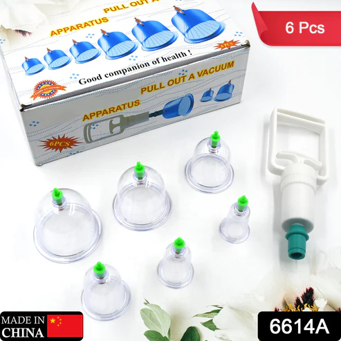 Vacuum Cupping Set – 6 Pc Massage Therapy Suction Kit for Relaxation - Image 2