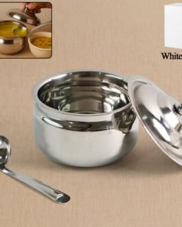 Premium Stainless Steel Ghee Pot (1 Set)