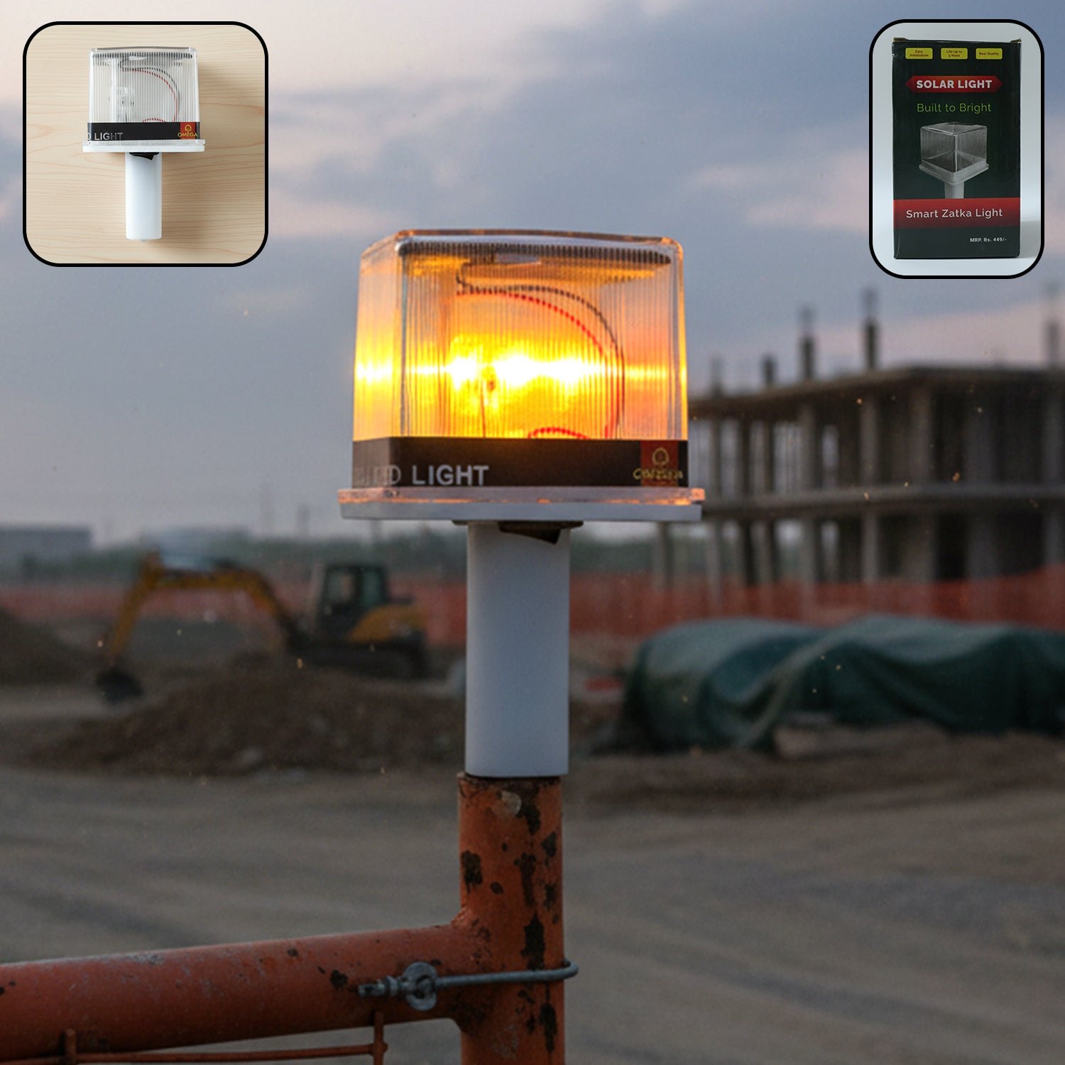 01_59e40b70-6483-4af2-8c8e-826feb2e4423.jpg 1200mAh Solar Powered LED Warning Beacon Light (1 Pc) - Image 1