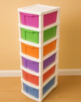 6-Layer Multi-Colored Plastic Storage Drawer Cabinet