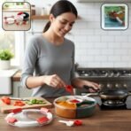 Plastic 5 Compartment Spice Storage Box With Spoons