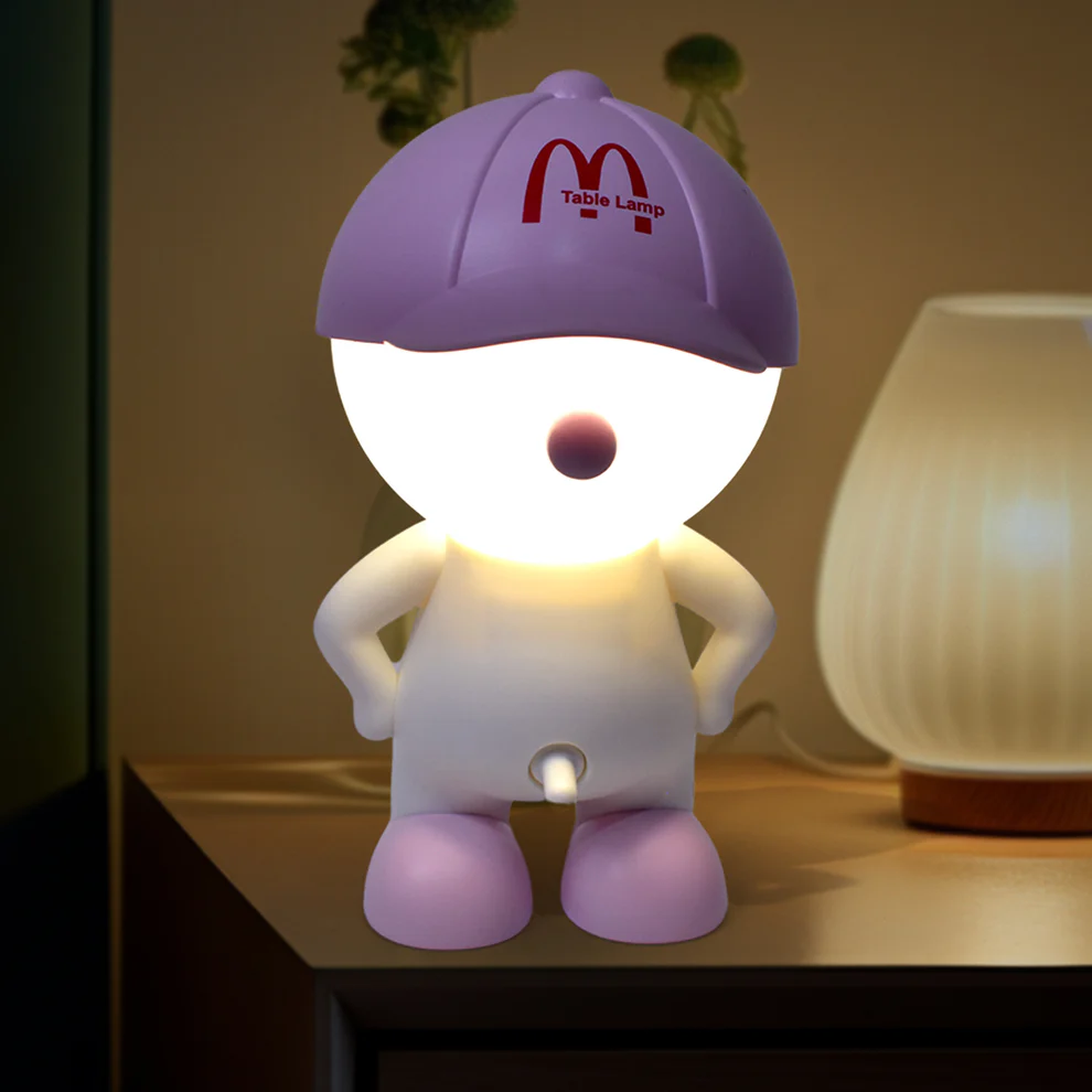 Cute Lovely Cartoon Design LED Desk Night Light With Plastic Head Cap (1 Pc) - Image 4