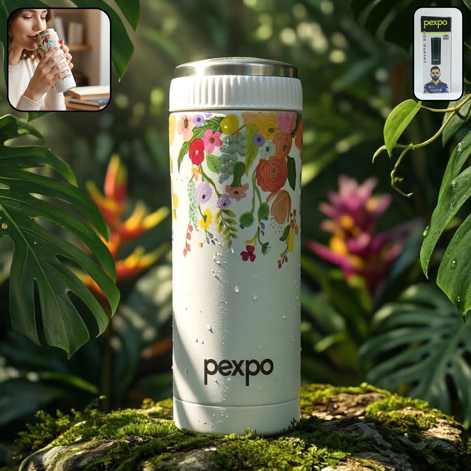 01_b1f08298-a4df-41db-9520-3330a6032adf.jpg Pexpo Crypto Art Hot & Cold Vacuum Insulated Stainless Steel Water Bottle 500 ML - Image 1