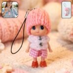 Cute Mini Doll Keychain with Soft Knitted Cap – 1 Pc Mixed Colors