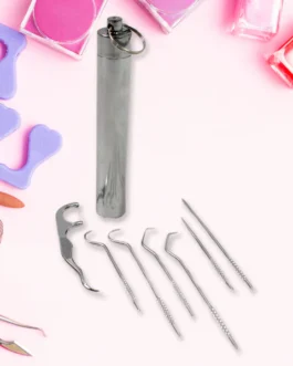 7 IN 1 STAINLESS STEEL TOOTHPICK FLOSSIER SET (1 SET / With Case)