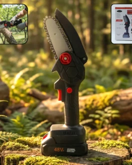 Mini Electric Cordless Chainsaw (1 Set, 48V, Blade size 18 Cm)