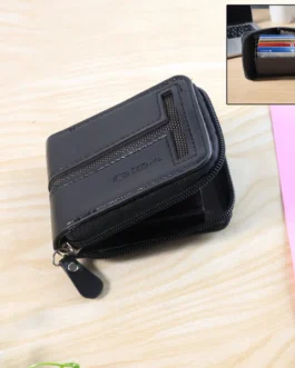 Compact Zip-Around Card Holder Wallet for Men & Women (1 Pc)