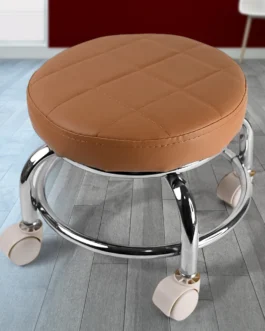 Heavy Duty Steel Base Round Rolling Stool with Wheels Pedicure Stool (1 pc)