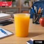 Transparent Reusable Plastic Drinking Glass 200 ML (1 Pc) - Image 2