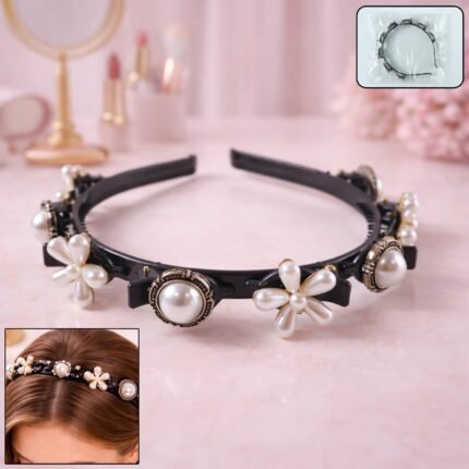 Luxury Pearl Floral Hair Band for Women & Girls (1 Pc)