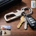 Heavy Duty Metal Key Holder with Secure Lock Keychain (1 Pc)