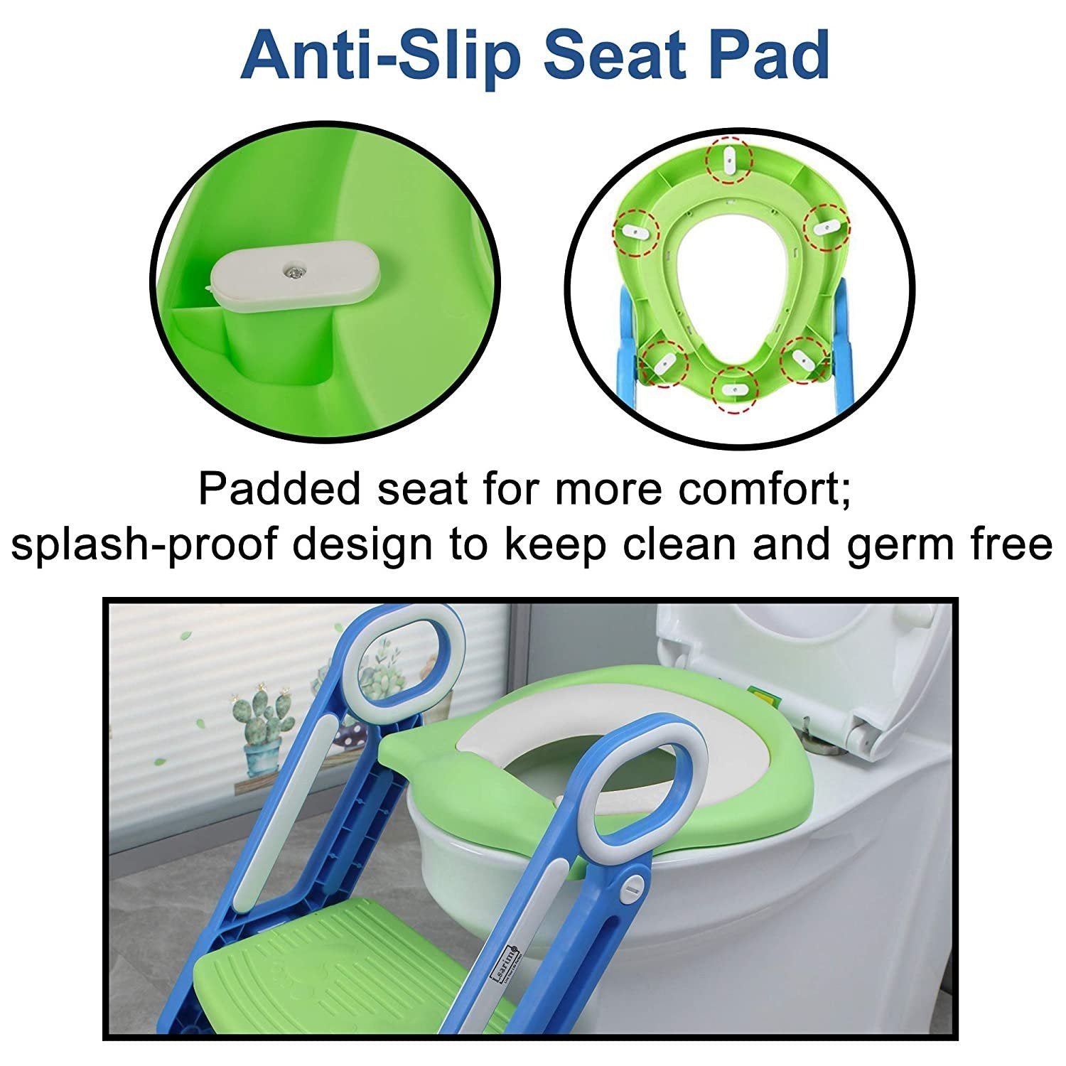 2 in 1 Training Foldable Ladder Potty Toilet Seat for Kids ----- - Image 6
