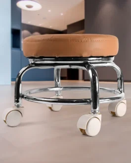 Heavy Duty Steel Base Round Rolling Stool with Wheels Pedicure Stool (1 pc)