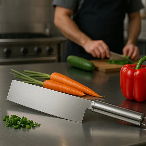 Professional-Grade Stainless Steel Vegetable Cleaver Knife 1 Pc - Image 3