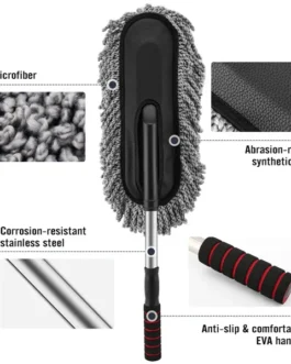 Car Duster, Long Retractable / Soft / Non-Slip / Handle