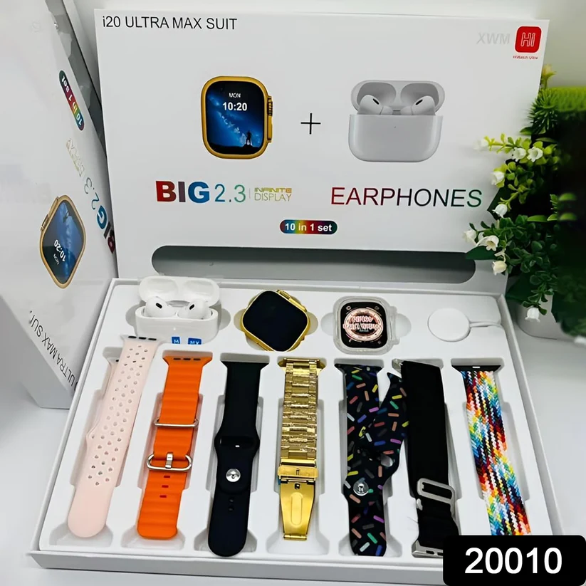 10 in 1 Set Ultra 2 Smart Bluetooth Smart watch + Earphones with Seven Straps - Image 5