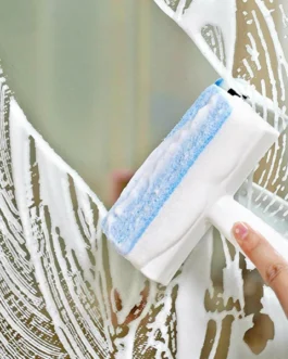 2-in-1 Glass Wiper & Brush – Double-Sided Cleaner for Mirrors, Tiles & Windows