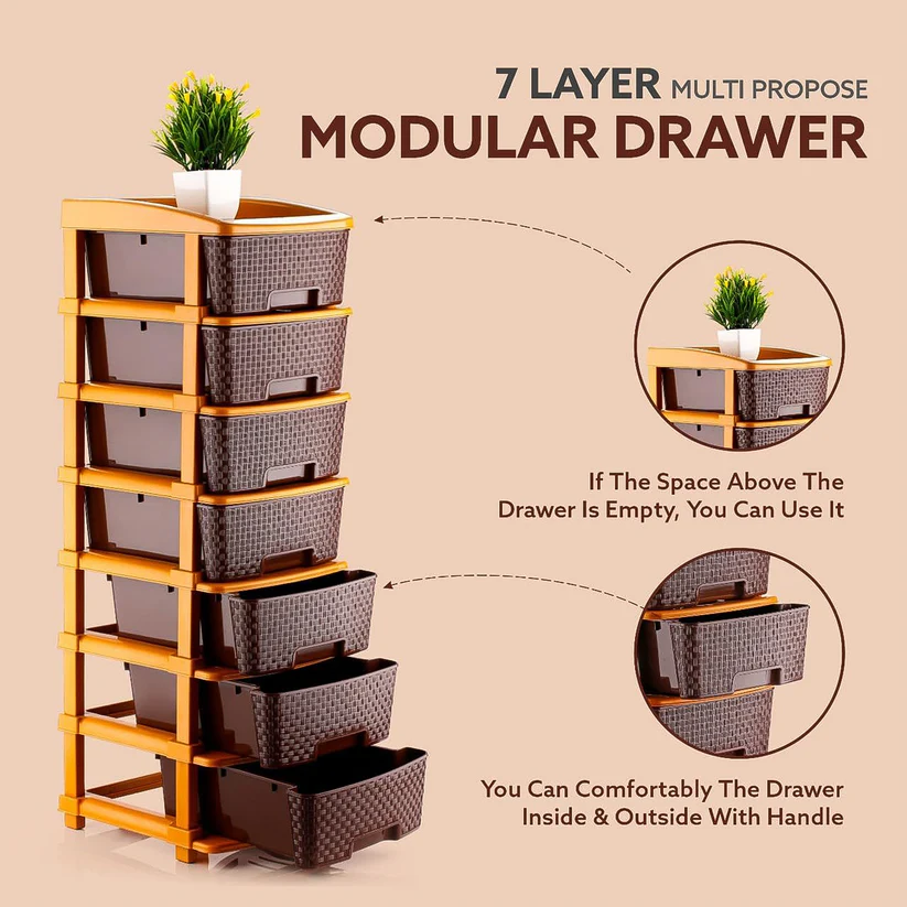 7-Layer Multipurpose Plastic Storage Drawer Organizer - Image 5