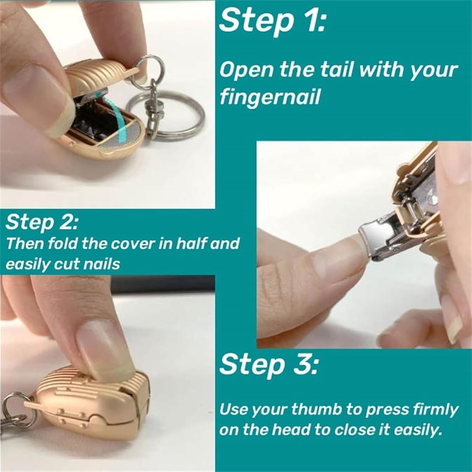 Keychain Nail Clipper | Small Nail Clippers Multicolor (1 Pc) - Image 4