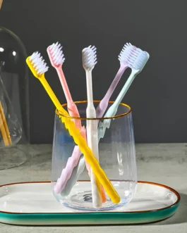 Plastic Toothbrush With Plastic Round Box (20 pcs Set)