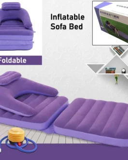 2-in-1 Air Mattress & Lounger Portable Inflatable Sofa with Hand Pump