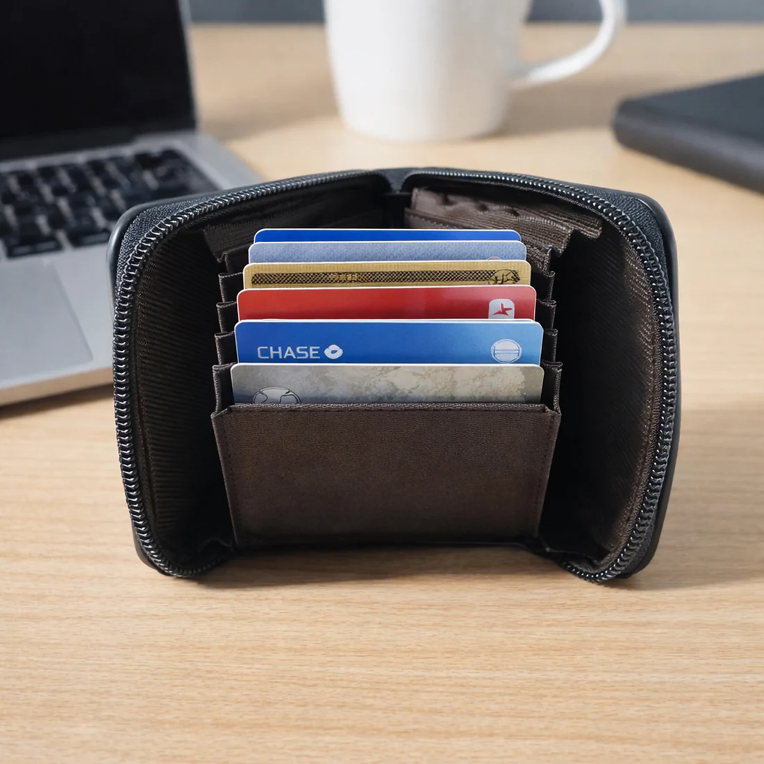 Compact Zip-Around Card Holder Wallet for Men & Women (1 Pc) - Image 8