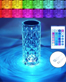 Crystal Touch Night Light for Bedroom Decor (16 Colors, Remote, USB)