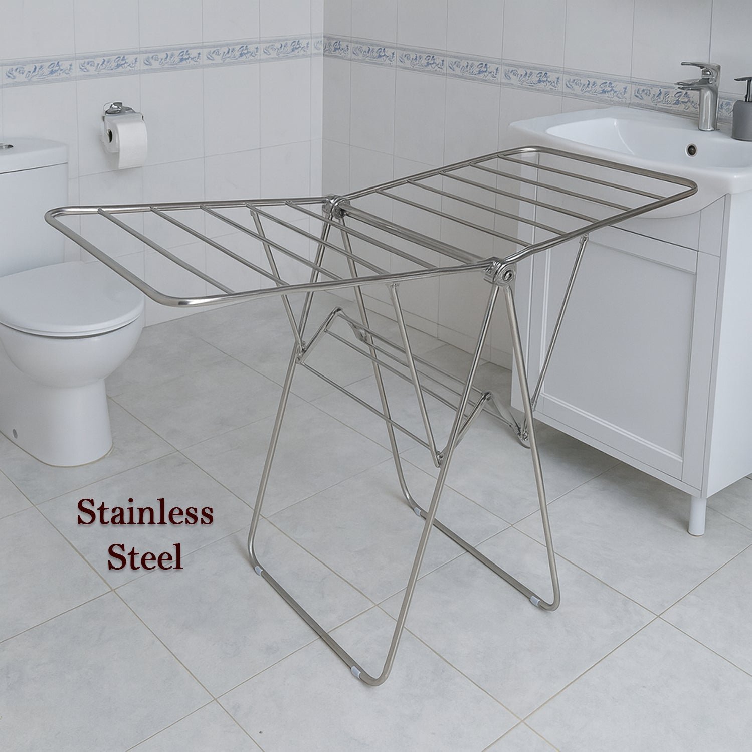 Supermom Premium Stainless Steel Heavy Duty Foldable Cloth Drying Stand (1 Pc) - Image 2