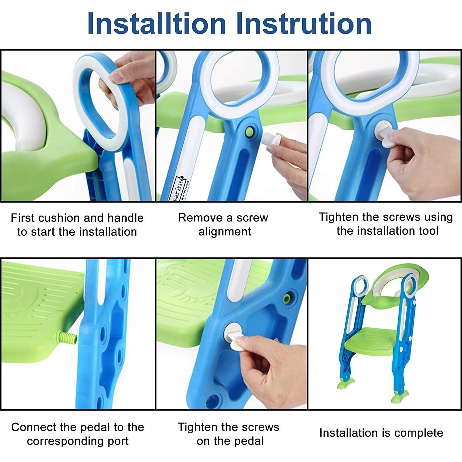 2 in 1 Training Foldable Ladder Potty Toilet Seat for Kids ----- - Image 4