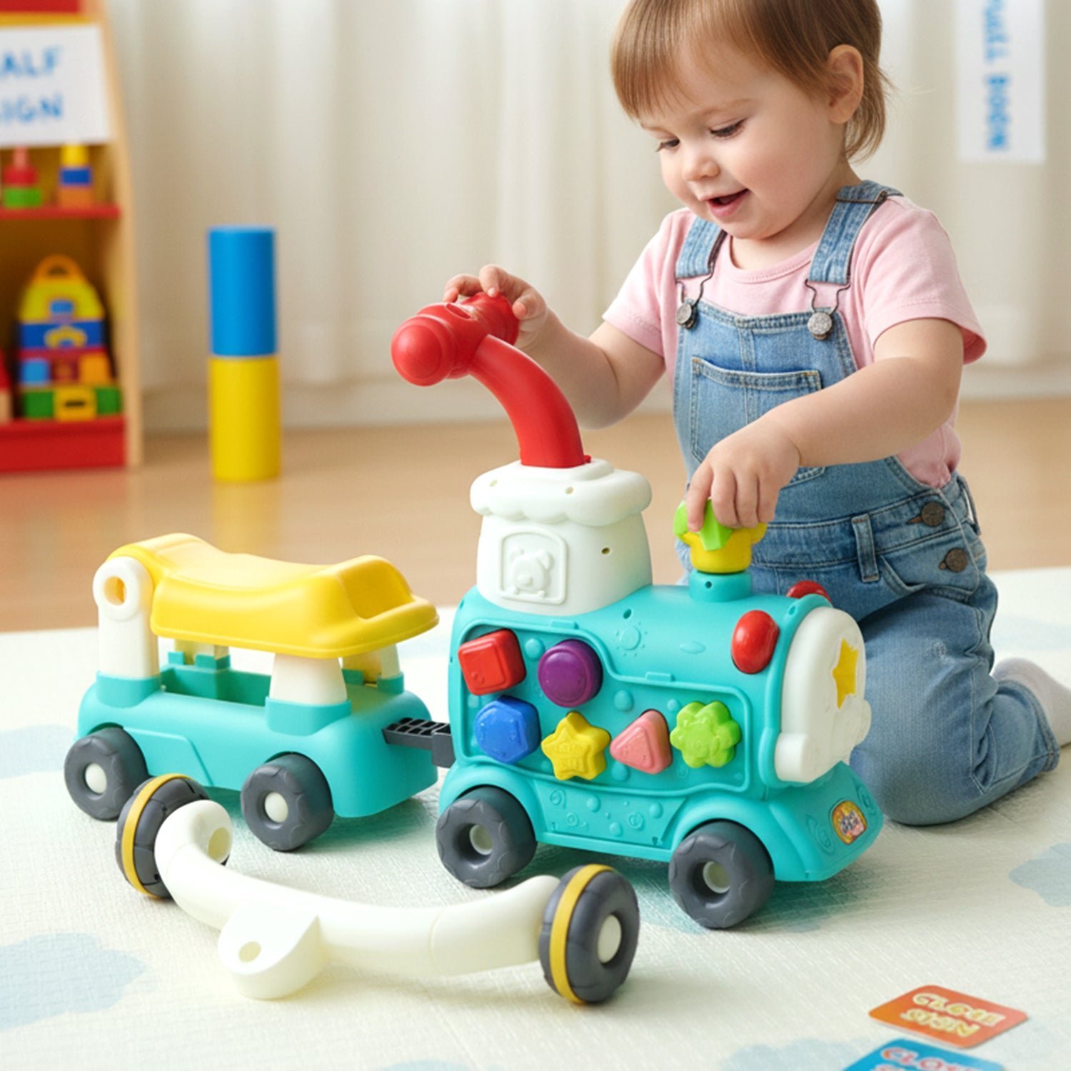 Aditi Tiny Train Baby Walker Ride-On Toy with Push Handle (1 Set) - Image 7